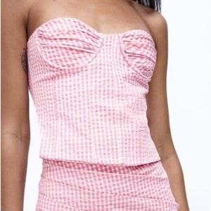 New With Tags Zara Gingham corset Top!! Size Medium but fits more like a small!